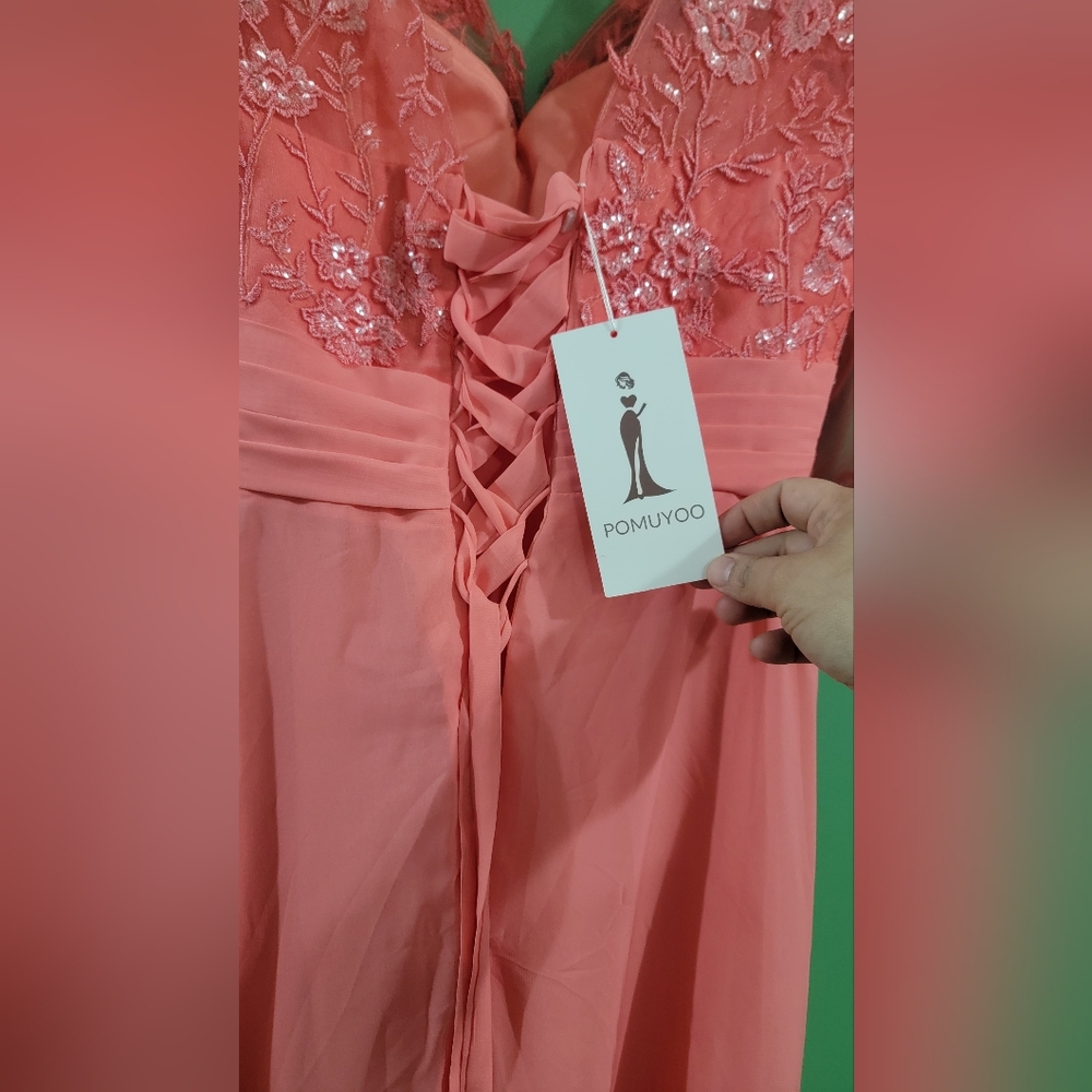 Chic Coral High Low Dress - Picture 6 of 6
